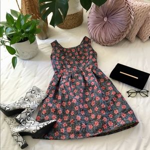 Tulle A-Line Floral Print Dress